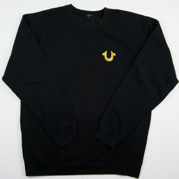 true religion black and gold sweatshirt